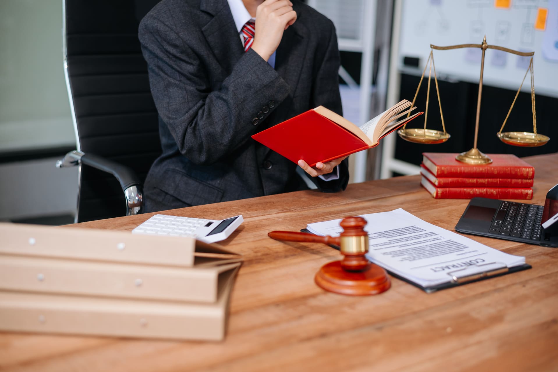 shot of lawyer's table