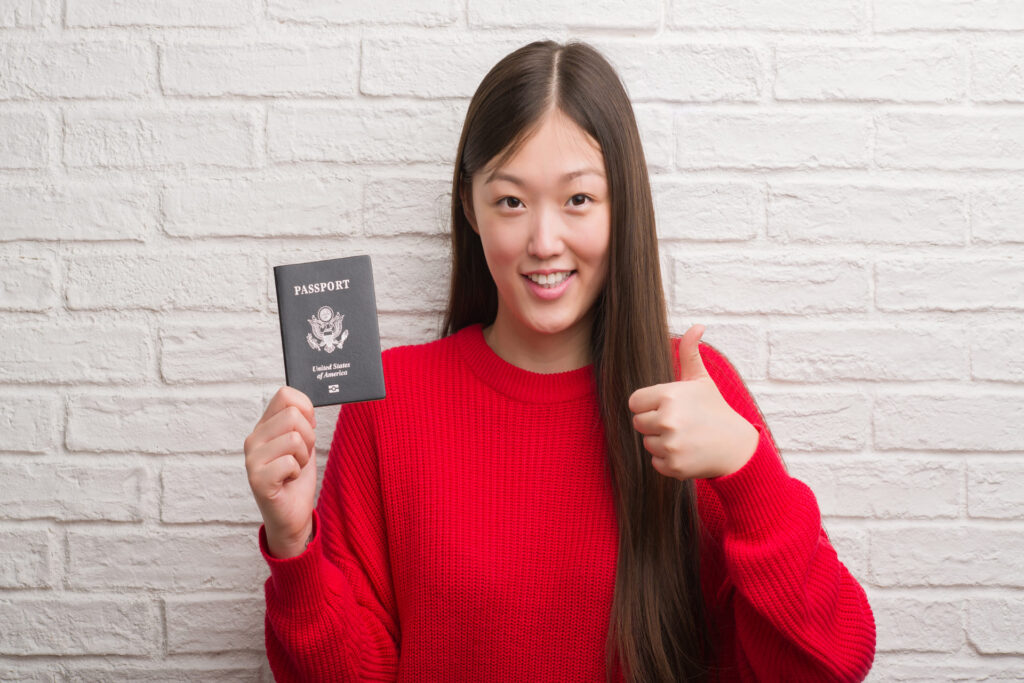 Young woman with Canadian Passport
