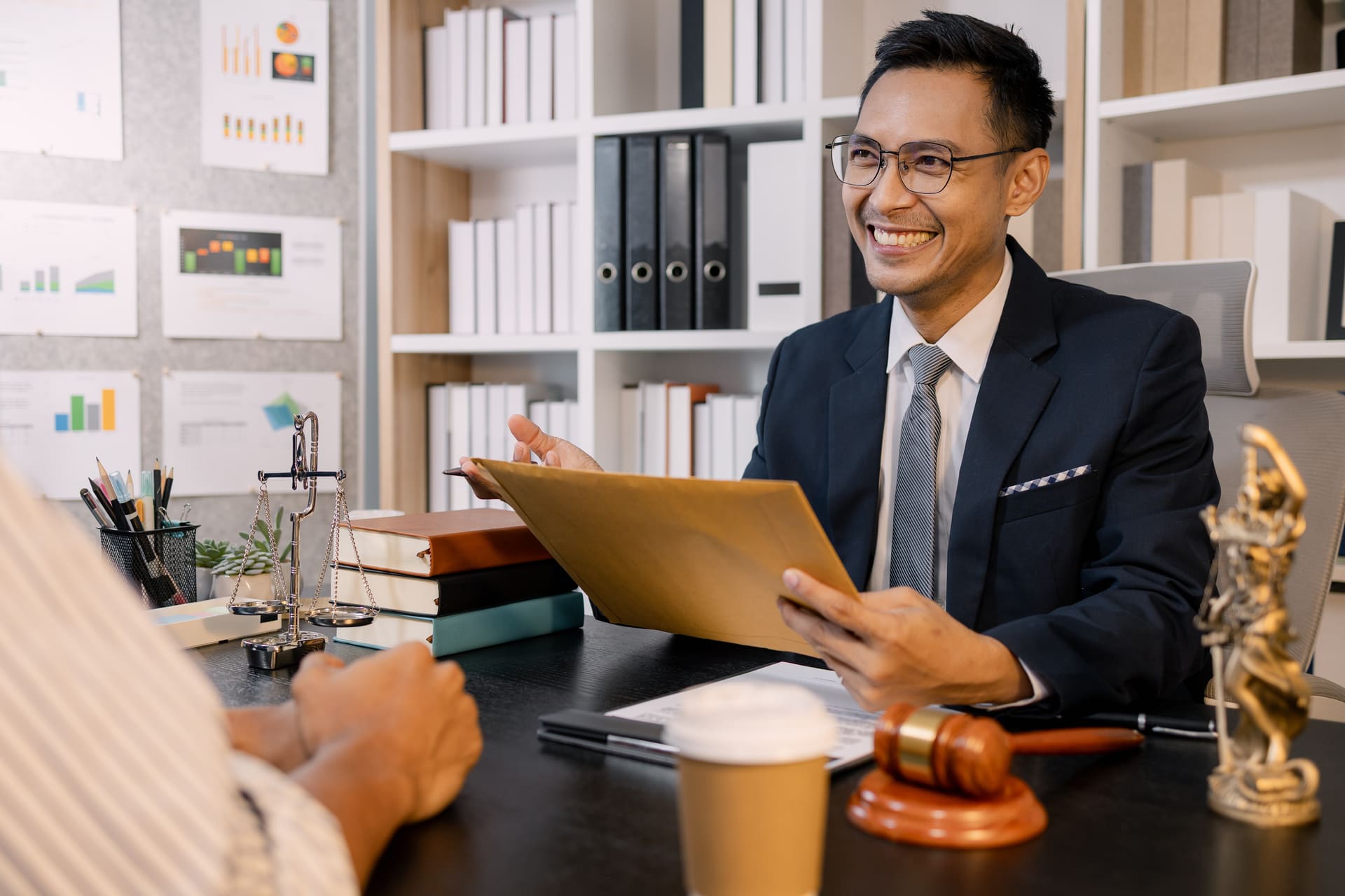lawyer reviewing case