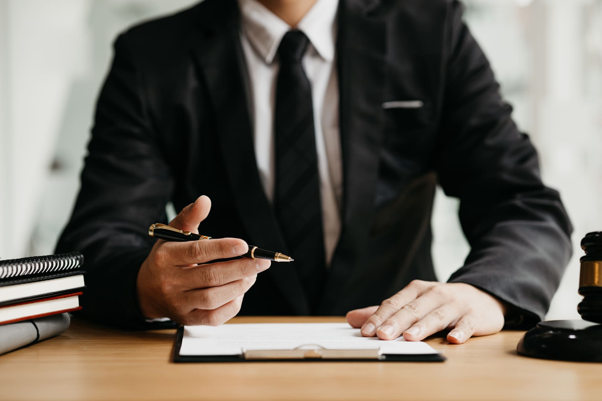 a-lawyer-sits-in-his-office-on-a-table