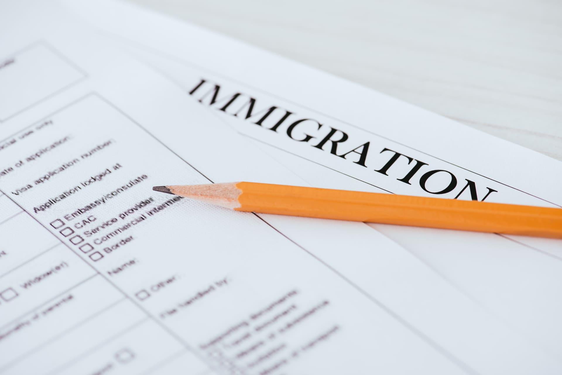 immigration-form-with-pencil-for-visa-application